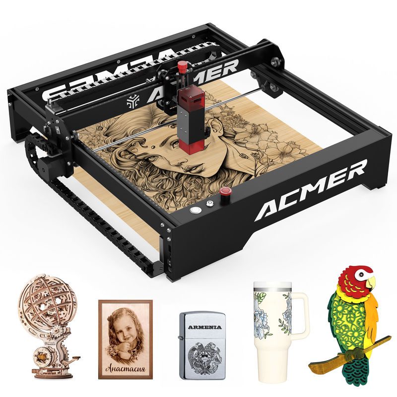 ACMER P1 10W حفار ليزر 10000mm/min آلة حفر ليزر سطح المكتب عالية السرعة ، 20W خروج ليزر