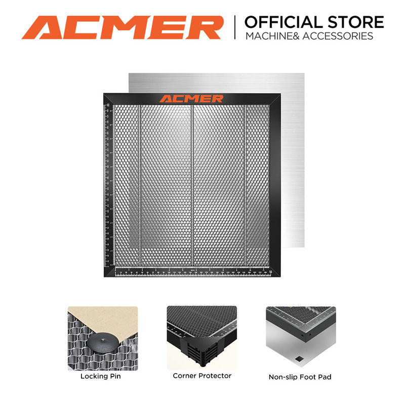 ACMER E10 سرير العسل الليزر 440*440mm،خفض الصيانة سرير عسل النواة مع سطح ناعم والاستقرار