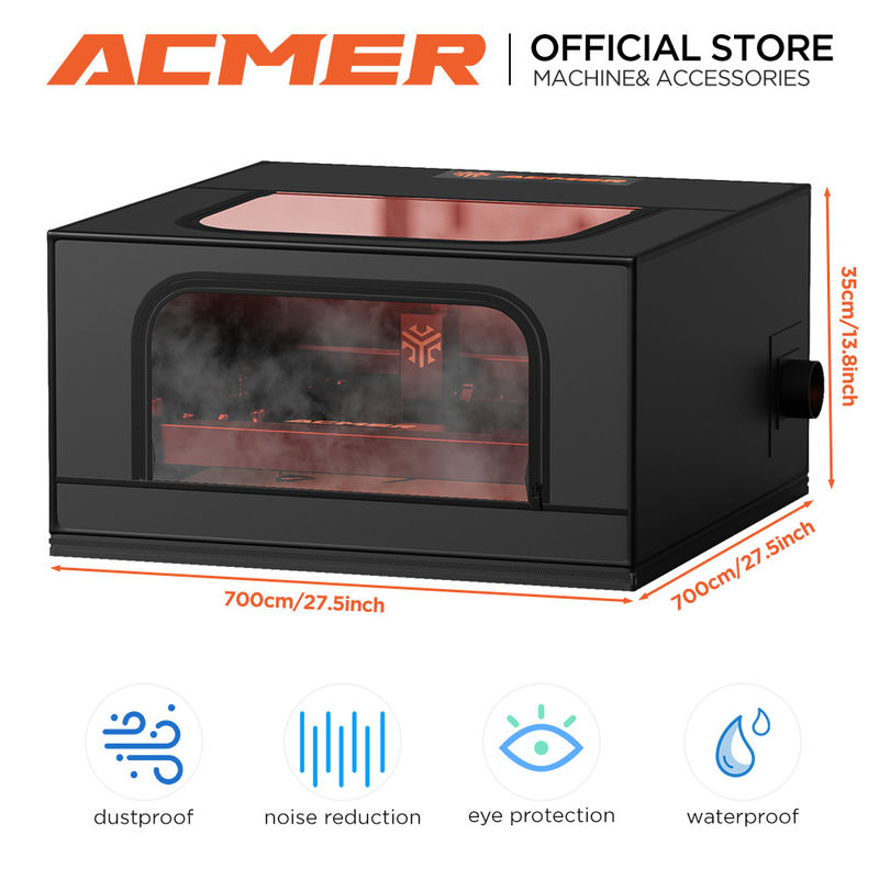 ACMER R10 الحماية ليزر حفر آلة الحجرة مقاومة للحريق مقاومة للغبار الدخان العادم فتحة حماية العين