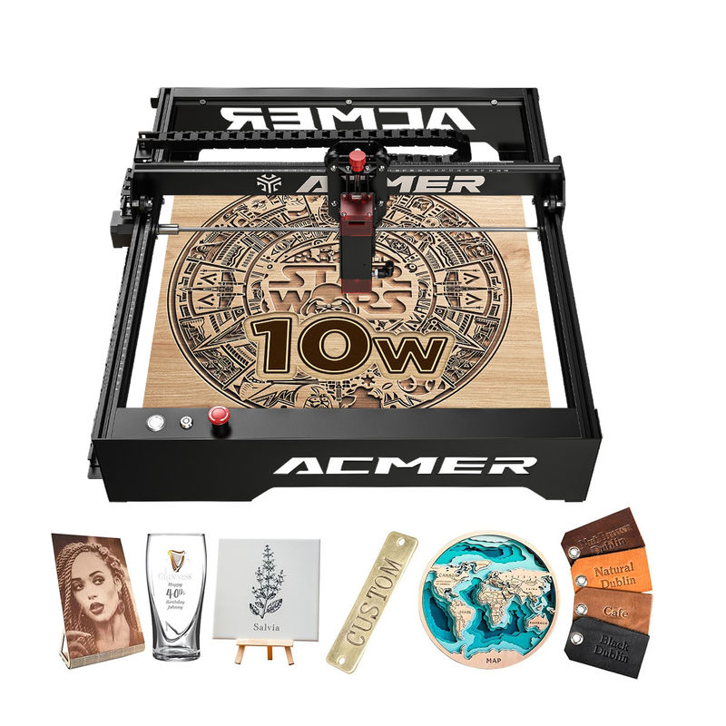 ACMER P1 10W حفار ليزر 10000mm/min آلة حفر ليزر سطح المكتب عالية السرعة ، 20W خروج ليزر