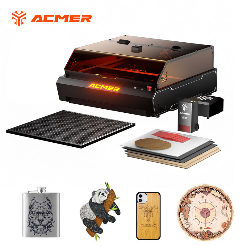 ACMER P3 قاطع ليزر ثنائي الديودات آلة حفر حفر ليزر مع مساعدة الهواء المضخة لحفر ملفات الألومنيوم