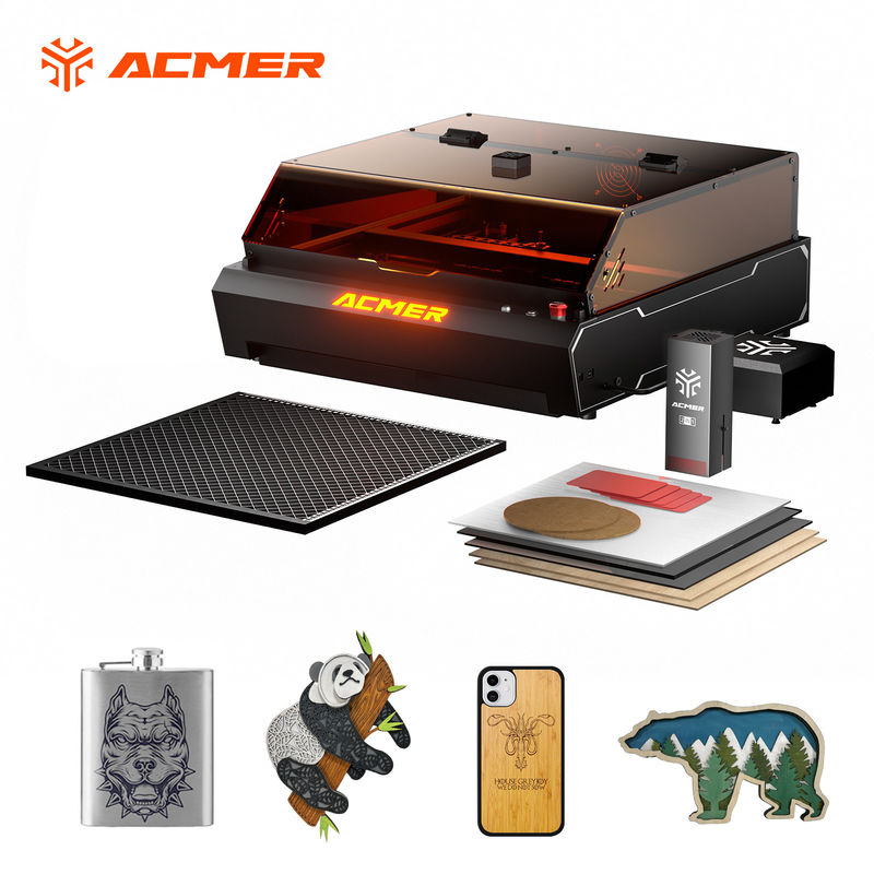 ACMER P3 آلة قطع الحفر بالليزر الدقيقة 96W ليزر ثنائي الإشعة تحت الحمراء 0.01mm دقة الحركة للأكريليك