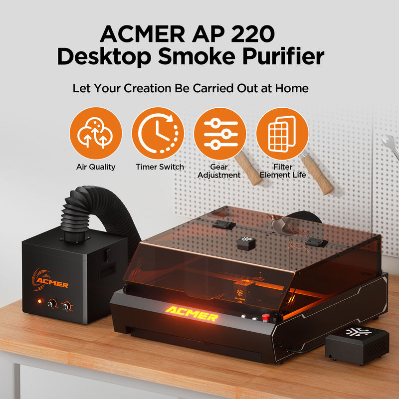 ACMER AP220 مطهر هواء الدخان الهادئ والمتنوعة ليزر حفر آلة الملحقات للأنابيب